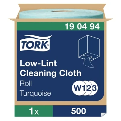 Abbildung von Tork Fusselarme Reinigungstücher Türkis W1/2/3, Mehrzweck, 1 x 500 Tücher, 190494