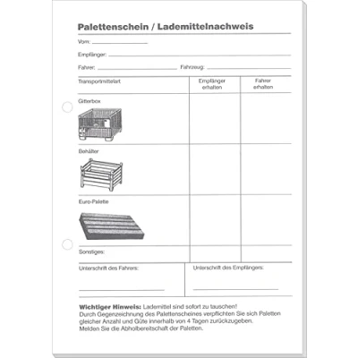 Abbildung von RNK Palettenkontrollschein A5 4 teilig selbstdurchschreibend 25 Satz