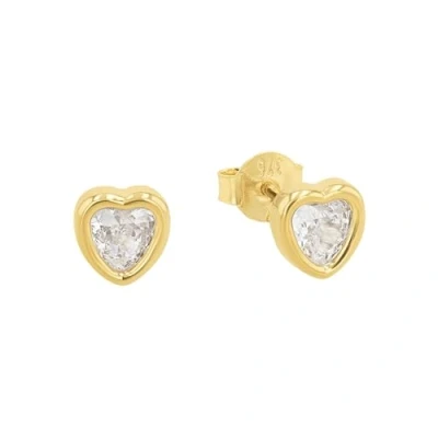 Abbildung von Amor Ohrstecker Damen Ohrschmuck, mit Zirkonia synth, 0,6 cm, Gold, Herz, Kommt in Schmuck Geschenk Box, 2013413