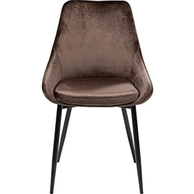 Abbildung von Kare Design Stuhl East Side 2er Set Braun, Polsterstuhl, Esszimmerstuhl, Samptoptik, pflegeleichter Stoff, gemütlicher Stuhl, für Ess , Wohn oder Arbeitszimmer, (H/B/T) 83x48x57cm