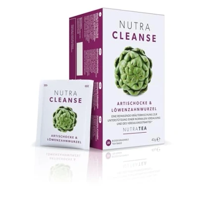 Abbildung von Nutra Tea NUTRACLEANSE, Detox Tee zur Förderung der Verdauung, Artischocken unterstützt Entgiftung des Verdauungstraktes, 60 wiederverwendbare Teebeutel, Kräutertee mit Artischocke &amp; Mariendistel