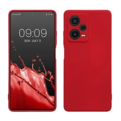 Abbildung von kwmobile Slim Case kompatibel mit Xiaomi Redmi Note 12 Pro+ 5G / Pro Plus Hülle Handyhülle aus Silikon in Sweet Cherry