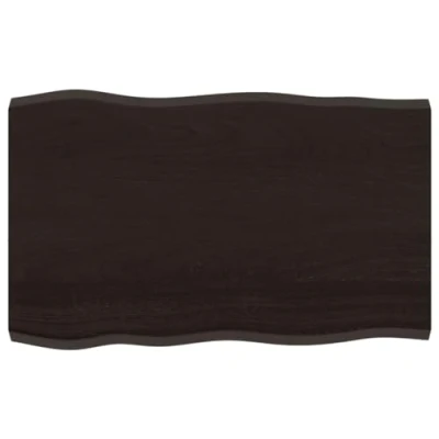Abbildung von vidaXL Tischplatte, Holzplatte für Tisch Esstisch Couchtisch, Massivholzplatte Handgefertigt mit Baumkante, Ersatztischplatte, Dunkelbraun 80x50x(2 4) cm Massivholz Behandelt