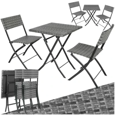 Abbildung von tectake Sitzgruppe Trevi, (Set, 3 tlg), Tisch und Stuhl Set