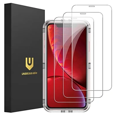 Abbildung von UNBREAKcable Panzer Schutz Glas für iPhone XR und 11 [3 Stück] Schutzfolie, 9H Härte Schutzglas, 2.5D Double Defense Displayschutzfolie, Kratzfest, Anti Fingerprint blasenfrei