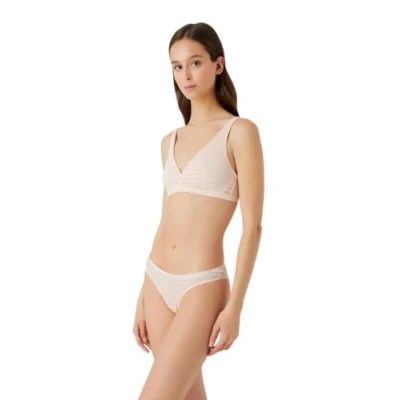 Abbildung von Emporio Armani Damen Women&#039;s Brazilian All Over Logo Mesh Briefs, Nude, XL EU
