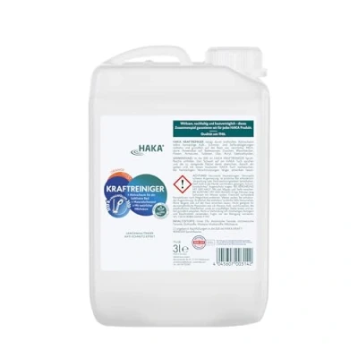 Abbildung von HAKA Kraftreiniger Spray Nachfüller, 3L, Badreiniger, starke Kalk und Schmutzlösekraft, für Bad Dusche, umweltfreundlich, Orangenduft, vegan