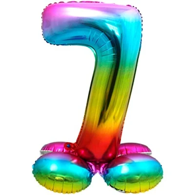 Abbildung von Figurenballon 7 Stehbar Regenbogen 72 cm
