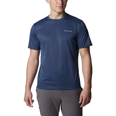 Abbildung von Columbia Men&#039;s Hike Crew, Technical Short Sleeve T Shirt, Dark Mountain, S