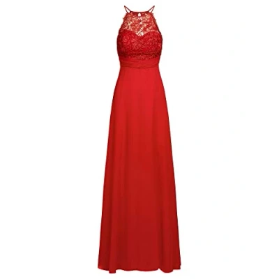 Abbildung von Apart Fashion Damen Chiffon Lace Evening Special Occasion Dress, Rot, L EU