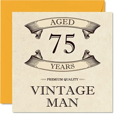 Abbildung von Stuff4 Geburtstagskarte zum 75. Geburtstag für Männer Alter 75 Jahre lustige Opa Vater Ehemann Onkel Bruder 145 mm x Grußkarten
