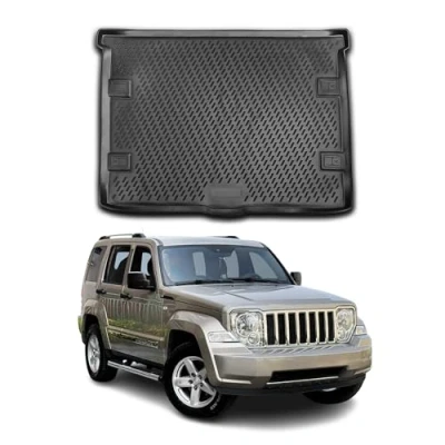 Abbildung von OMAC Kofferraummatte Kofferraumwanne kompatibel mit Jeep Cherokee 2008 2019 Gummi TPE Schwarz