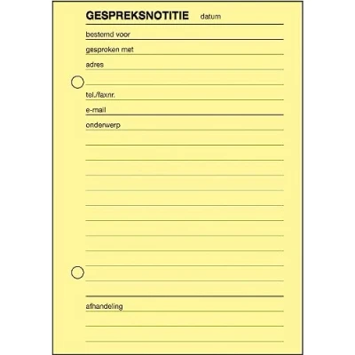 Abbildung von SIGEL Expres 30230 Gespreksnotitie holländische Gesprächsnotizen A6, 5 Stück, aus nachhaltigem Papier