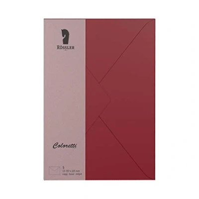 Abbildung von Rössler Briefumschläge Coloretti VE=5 Stück C5 Rosso