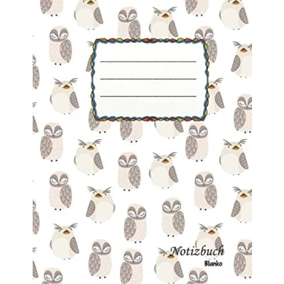 Abbildung von Notizbuch blanko: Eulen Design A4 Format 112 Seiten mit Register ideal als Tagebuch, Skizzenbuch, Sketchbook, Zeichenbuch oder leeres Malbuch