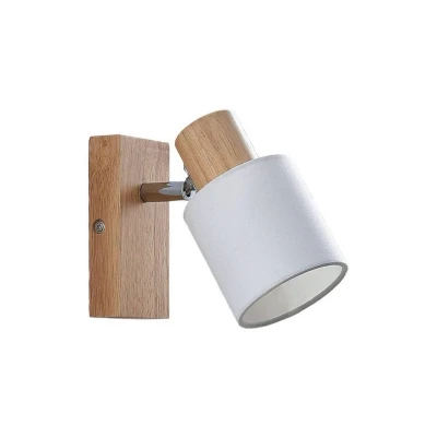 Abbildung von Lindby Spot Wanessa, einflammig, Holz, weiß, E14, Höhe 14 cm