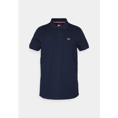 Abbildung von Tommy Jeans SLIM Placket Poloshirt, Herren, Größe: 44, Dark blue