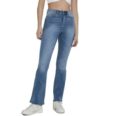 Abbildung von Noisy may Damen Nmsallie Hw Flare Vi162lb Noos Jeans, Light Blue Denim, 28W 30L EU