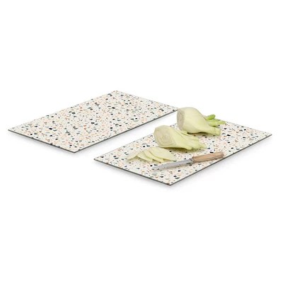 Abbildung von Zeller Present Küchenherdaufsatz Herdabdeck /Schneideplatten Set &#039;Terrazzo&#039;, 2 tlg.