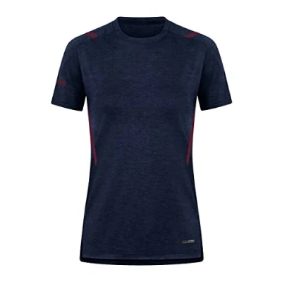 Abbildung von JAKO Damen T Shirt Challenge, Marine Meliert/Maroon, 36
