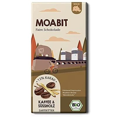 Abbildung von MOABIT Kaffee und Süßholz Bio Schokolade / Fair Trade Stadtteil Edelkakao (1 Tafel, 75g)