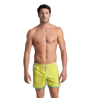 Abbildung von Arena TEAM Stripe Badeshorts, Herren, Größe: Large, Soft green water white
