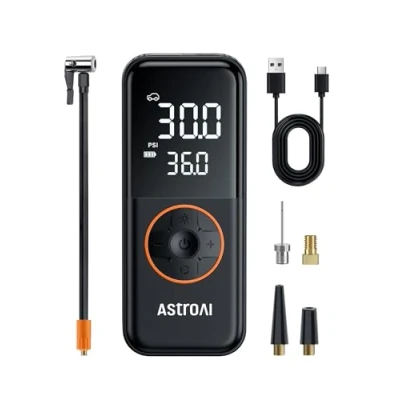 Abbildung von AstroAI L9 Elektrische Luftpumpe Fahrradpumpe Mini Akku Kabelloser Tragbare LuftpumpeI für Auto Fahrrad Motorrad Bälle