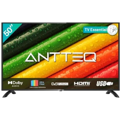 Abbildung von Antteq AB50D1 Fernseher 50 Zoll (TV 127 cm), Dolby Audio, LED, Triple Tuner DVB C / T2 S2, CI+, HDMI, Mediaplayer per USB, digitaler Audioausgang, incl. Hotelmodus