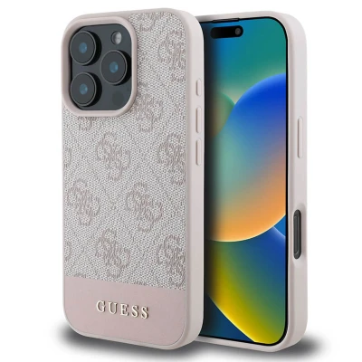 Abbildung von Apple iPhone 16 Pro Hülle Kunststoff Guess Backcover/Hard Case Handyhülle Rosa