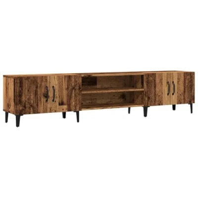 Abbildung von vidaXL TV Schrank, Fernsehschrank mit Stauraum Metallfüße, Fernsehtisch für Wohnzimmer, Lowboard Möbel, Altholz Optik Holzwerkstoff
