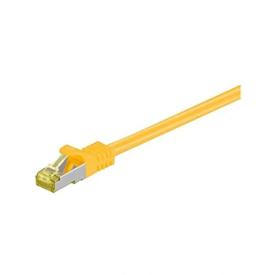 Abbildung von Goobay 91566 RJ45 Patchkabel CAT 6A S/FTP (PiMF) mit 7 Rohkabel / 500 MHz Netzwerkkabel Internetkabel RJ 45 Stecker LAN Kabel Gelb 0,25m