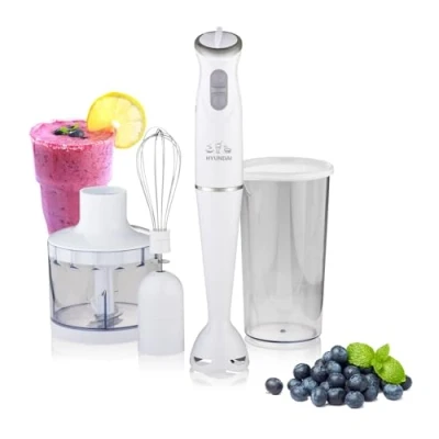 Abbildung von Hyundai Stabmixer HB983, 380 W, 3in1 (Hacken, Schlagen, Mixen), DC Motor, 600 ml, 2 Geschwindigkeiten
