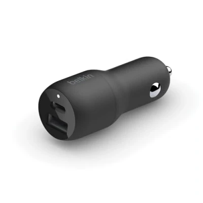 Abbildung von Belkin Dual USB C Kfz Ladegerät Power Delivery, 37W (USB C, A, kompakt für Apple Samsung Google)