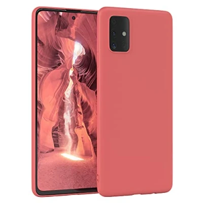 Abbildung von EAZY Case Silikonhülle für Samsung Galaxy A51 Hülle Silikon Rot weich stoßfeste Handyhülle Schutzhülle mit Kameraschutz Dünn Premium Schutz Cover TPU Phone Bumper in Hellrot