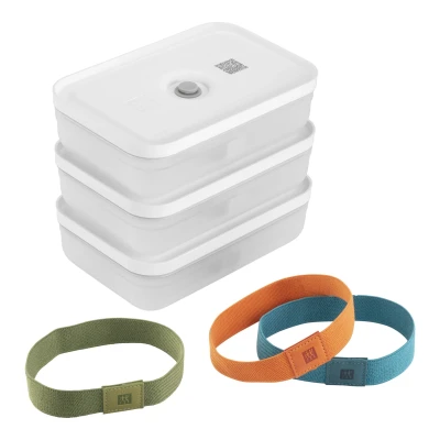 Abbildung von ZWILLING Fresh &amp; Save Vakuum Lunchbox Set, L flach / 6 tlg, Kunststoff, Semitransparent Grau