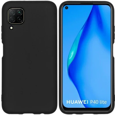 Abbildung von Huawei P40 Lite Hülle Silikon iMoshion Soft Case/Backcover Handyhülle Schwarz