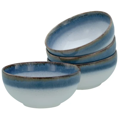 Abbildung von CreaTable, 21684, Serie Cascade, 4 teiliges Geschirrset, Buddha Bowl Set aus Steinzeug, spülmaschinen und mikrowellengeeignet, Qualitätsproduktion