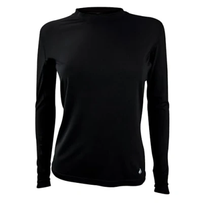 Abbildung von HEAT HOLDERS Damen Thermo T Shirt Langarm Innenfleece Unterziehshirt Winter, Outdoor Warm Unterhemd (L, Schwarz)