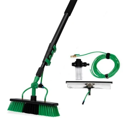 Abbildung von MediaShop Reinigungsbürsten Set &quot;Aquaclean Deluxe Wasserbesen&quot;, aus Aluminium Edelstahl Kunststoff, 7 tlg., einfachste Reinigung vom Boden bis zum Dach