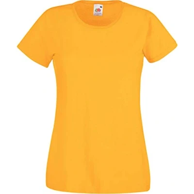 Abbildung von Fruit of the Loom Valueweight T Shirt für Damen M Medium,Yellow Sunflower