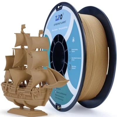 Abbildung von ZIRO Matte PLA Filament 1.75mm, 1kg 3D Drucker Filament, High Toughness PLA, Dimensional Accuracy +/ 0.03mm, Holz