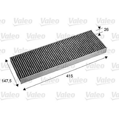 Abbildung von VALEO CLIMFILTER PROTECT 715675 Innenraumfilter Aktivkohlefilter 411 145 25 OPEL: Vectra B Caravan, Limousine, CC