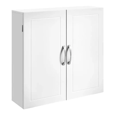 Abbildung von VASAGLE Wandschrank für Badezimmer, 30 x 60 cm, Medizinschrank mit verstellbaren Regalen, Wolkenweiß BBC321W01