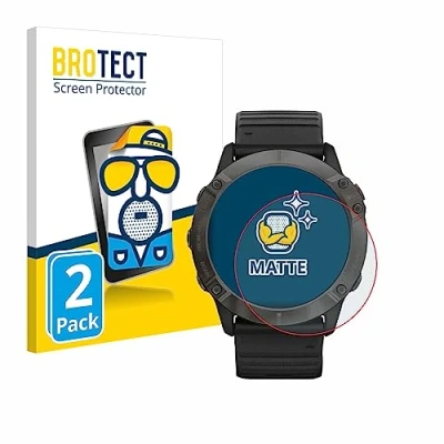 Abbildung von BROTECT Entspiegelungs Schutzfolie für Garmin Fenix 6X Pro Solar (2 Stück) Matte Displayschutz Folie, Anti Reflex, Fingerprint