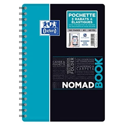 Abbildung von Oxford 400100860 Nomadbook Schüler Spiralblöcke kariert 5 x mm 17,6 25 cm 160 Seiten Farben zufällig