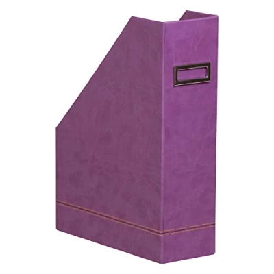 Abbildung von Rhodia 318930C Stehsammler (10 x 25 31 cm, Etikettenhalter, praktisch und strapazierfähig, Kunstleder, elegant, ideal für Ihr Büro) 1 Stück, violett