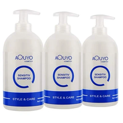 Abbildung von Style &amp; Care Sensitive Shampoo für trockene, empfindliche und juckende Kopfhaut (3x 500ml) Mildes trockene fettige Haare Haar Kopfhautpflege ohne Silikon, Salz Parabene