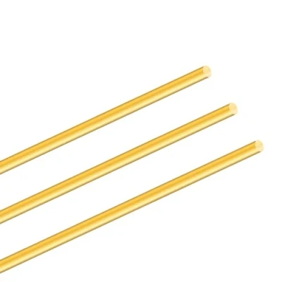 Abbildung von 5mm Messingstab, iMeistek 350mm Länge gerade runde Messingstäbe für Griffstifte RC Modelle DIY Handwerk (3PCS)