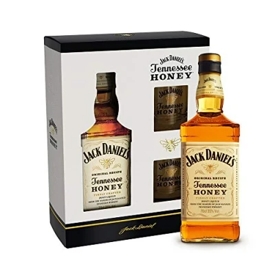 Abbildung von Jack Daniel&#039;s Tennessee Honey Set Geschenkkarton inkl. Gläser Ideal zum Verschenken (1 x 0,7 Liter)