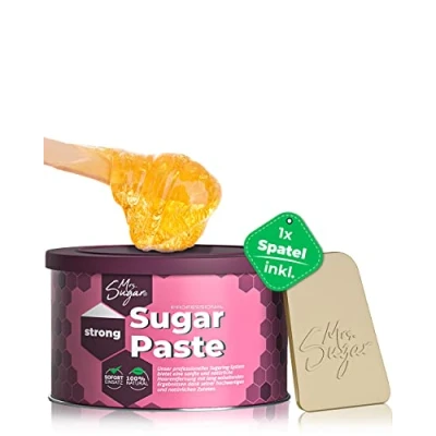 Abbildung von Sugaring Paste Mrs. Sugar 1x Zucker Spatel, Strong Zuckerpaste Haarentfernung 550g (Strong)